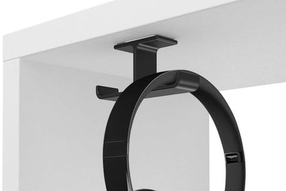 Headphone Hanger Stand under Desk Hook Aluminum Stick-On Adhesive Dual Headsets Holder Mount PC Gaming Accessories for All Headphones