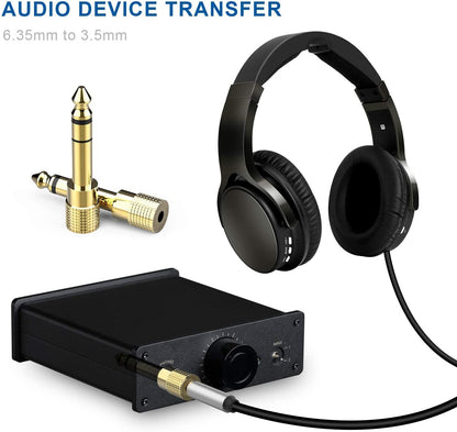 Headphone Adapter 6.35Mm (1/4 Inch) Male to 3.5Mm (1/8 Inch) Female and 3.5 Mm Male Plug to 6.35 Mm Female Jack, Audio Stereo TRS Converter Adapters (4 -Pack Gold Plated)